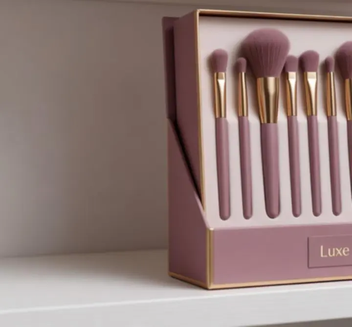 Elegantly packaged beauty tool sets arranged for premium retail display