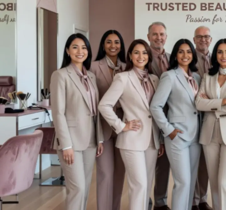 Portrait of the LIP CALM LTD team of beauty and logistics experts